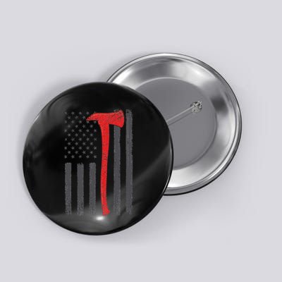 Thin Red Line Flag Firefighter Axe Vintage Fire Fighter Flag Button