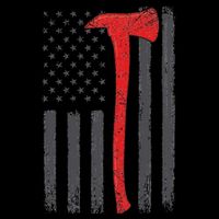 Thin Red Line Flag Firefighter Axe Vintage Fire Fighter Flag Bucket Hat