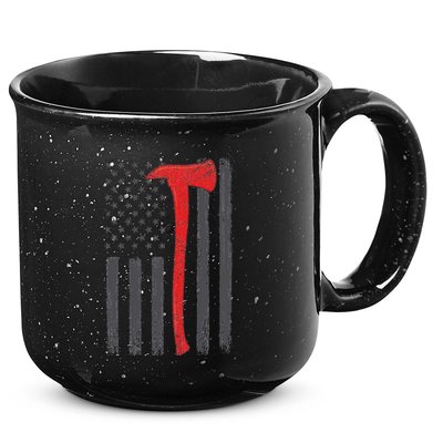 Thin Red Line Flag Firefighter Axe Vintage Fire Fighter Flag 15oz Campfire Ceramic Mug