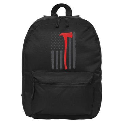 Thin Red Line Flag Firefighter Axe Vintage Fire Fighter Flag 16 in Basic Backpack