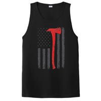 Thin Red Line Flag Firefighter Axe Vintage Fire Fighter Flag PosiCharge Competitor Tank