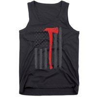 Thin Red Line Flag Firefighter Axe Vintage Fire Fighter Flag Tank Top