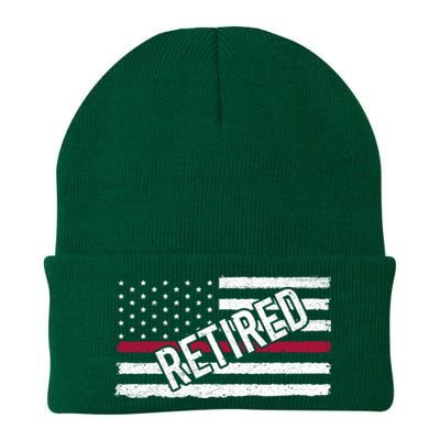 Thin Red Line Flag Retired Firefighter Retiret Fire Servi Gift Knit Cap Winter Beanie