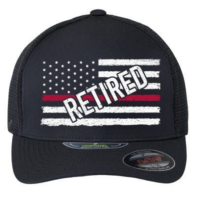 Thin Red Line Flag Retired Firefighter Retiret Fire Servi Gift Flexfit Unipanel Trucker Cap