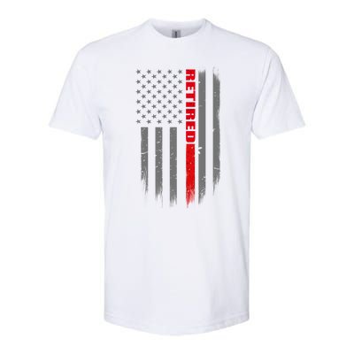 Thin Red Line Flag Retired Firefighter Gift Softstyle® CVC T-Shirt