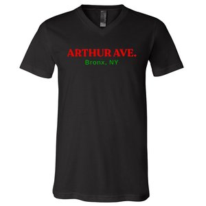 The Real Little Italy Arthur Ave Bronx Ny V-Neck T-Shirt