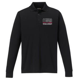 Thin Red Line In Support Of Trump Fire Fighters Cool Gift Performance Long Sleeve Polo