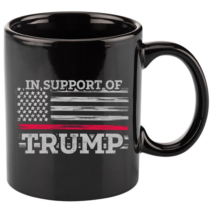 Thin Red Line In Support Of Trump Fire Fighters Cool Gift 11oz C Handle Ceramic Mug