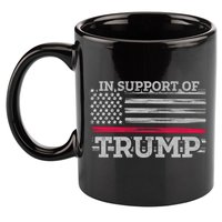 Thin Red Line In Support Of Trump Fire Fighters Cool Gift 11oz C Handle Ceramic Mug