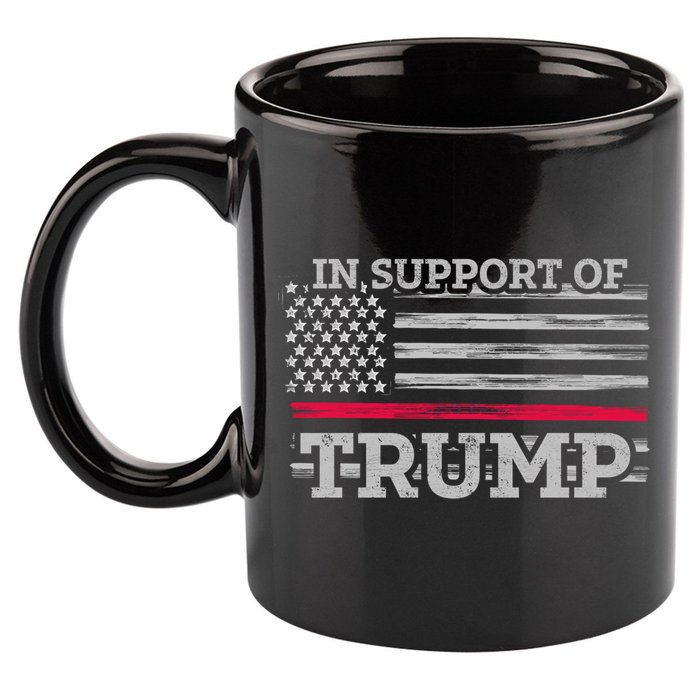 Thin Red Line In Support Of Trump Fire Fighters Cool Gift 11oz C Handle Ceramic Mug
