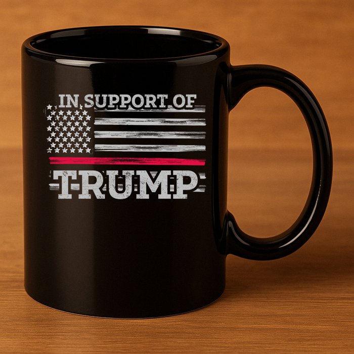 Thin Red Line In Support Of Trump Fire Fighters Cool Gift 11oz C Handle Ceramic Mug