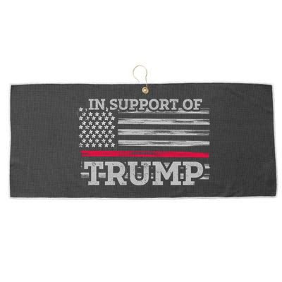 Thin Red Line In Support Of Trump Fire Fighters Cool Gift Large Microfiber Waffle Golf Towel