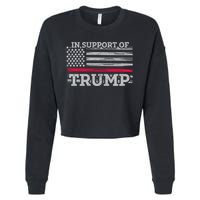 Thin Red Line In Support Of Trump Fire Fighters Cool Gift Cropped Pullover Crew