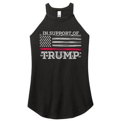 Thin Red Line In Support Of Trump Fire Fighters Cool Gift Women's Perfect Tri Rocker Tank