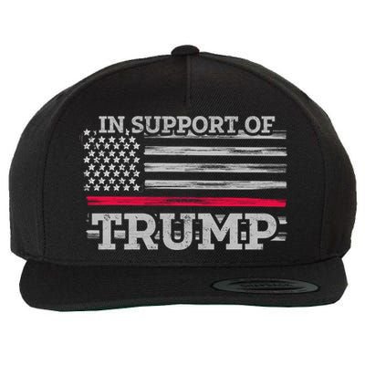 Thin Red Line In Support Of Trump Fire Fighters Cool Gift Wool Snapback Cap