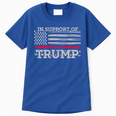 Thin Red Line In Support Of Trump Fire Fighters Cool Gift Tall T-Shirt