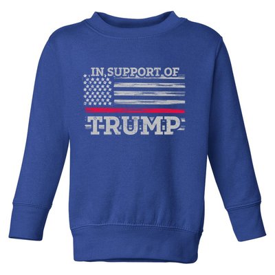 Thin Red Line In Support Of Trump Fire Fighters Cool Gift Toddler Sweatshirt