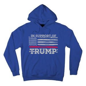 Thin Red Line In Support Of Trump Fire Fighters Cool Gift Tall Hoodie