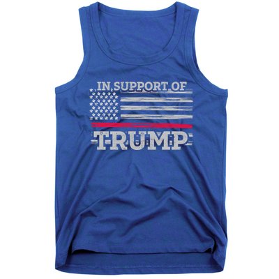 Thin Red Line In Support Of Trump Fire Fighters Cool Gift Tank Top