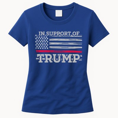 Thin Red Line In Support Of Trump Fire Fighters Cool Gift Womens T-Shirt