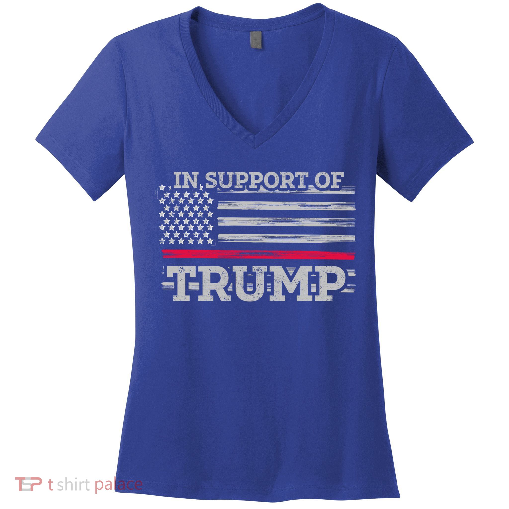 Thin Red Line In Support Of Trump Fire Fighters Cool Gift Women's V-Neck T-Shirt
