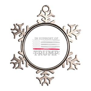 Thin Red Line In Support Of Trump Fire Fighters Cool Gift Metallic Star Ornament