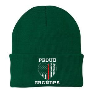 Thin Red Line Proud Firefighter Grandpa Gift Knit Cap Winter Beanie