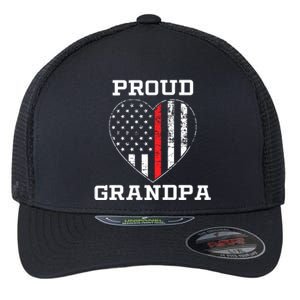 Thin Red Line Proud Firefighter Grandpa Gift Flexfit Unipanel Trucker Cap