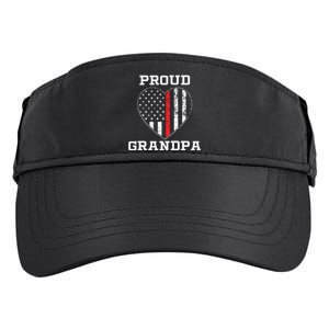 Thin Red Line Proud Firefighter Grandpa Gift Adult Drive Performance Visor