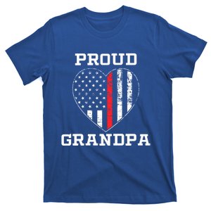 Thin Red Line Proud Firefighter Grandpa Gift T-Shirt