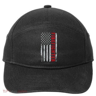 Thin Red Line Usa Flag Firefighter Gift For 4th Of July Gift 7-Panel Snapback Hat