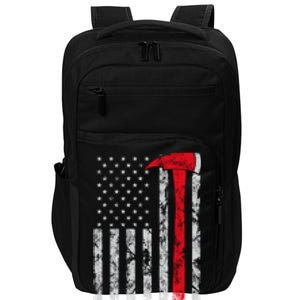 Thin Red Line Axe American Flag Patriot Firefighter Gift Impact Tech Backpack