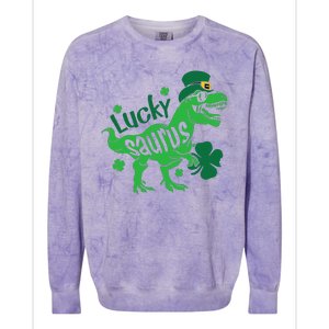 T Rex Lucky Saurus Rex St Patricks Day Colorblast Crewneck Sweatshirt