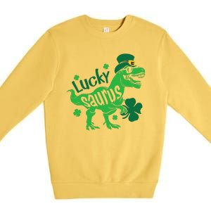 T Rex Lucky Saurus Rex St Patricks Day Premium Crewneck Sweatshirt