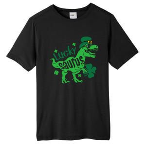 T Rex Lucky Saurus Rex St Patricks Day Tall Fusion ChromaSoft Performance T-Shirt