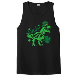 T Rex Lucky Saurus Rex St Patricks Day PosiCharge Competitor Tank