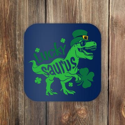 T Rex Lucky Saurus Rex St Patricks Day Coaster