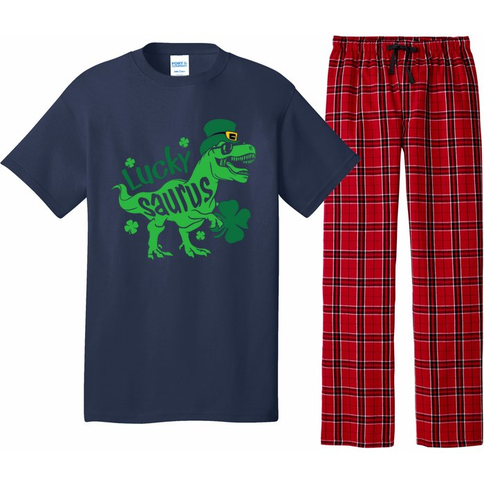 T Rex Lucky Saurus Rex St Patricks Day Pajama Set