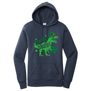 T Rex Lucky Saurus Rex St Patricks Day Women's Pullover Hoodie