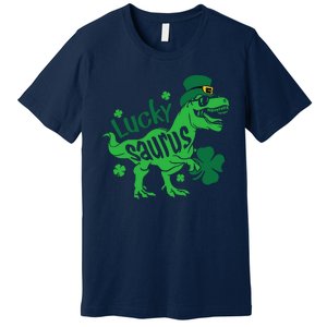 T Rex Lucky Saurus Rex St Patricks Day Premium T-Shirt