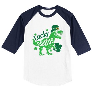 T Rex Lucky Saurus Rex St Patricks Day Baseball Sleeve Shirt