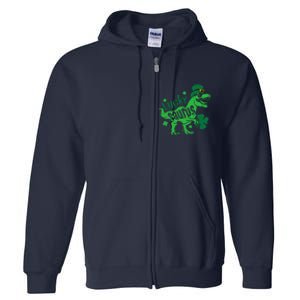 T Rex Lucky Saurus Rex St Patricks Day Full Zip Hoodie