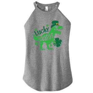 T Rex Lucky Saurus Rex St Patricks Day Women's Perfect Tri Rocker Tank