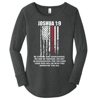 Thin Red Line Firefighter Bible Verse Christian Women's Perfect Tri Tunic Long Sleeve Shirt