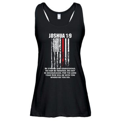 Thin Red Line Firefighter Bible Verse Christian Ladies Essential Flowy Tank