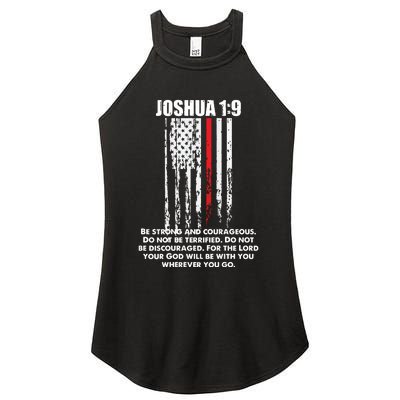 Thin Red Line Firefighter Bible Verse Christian Women's Perfect Tri Rocker Tank