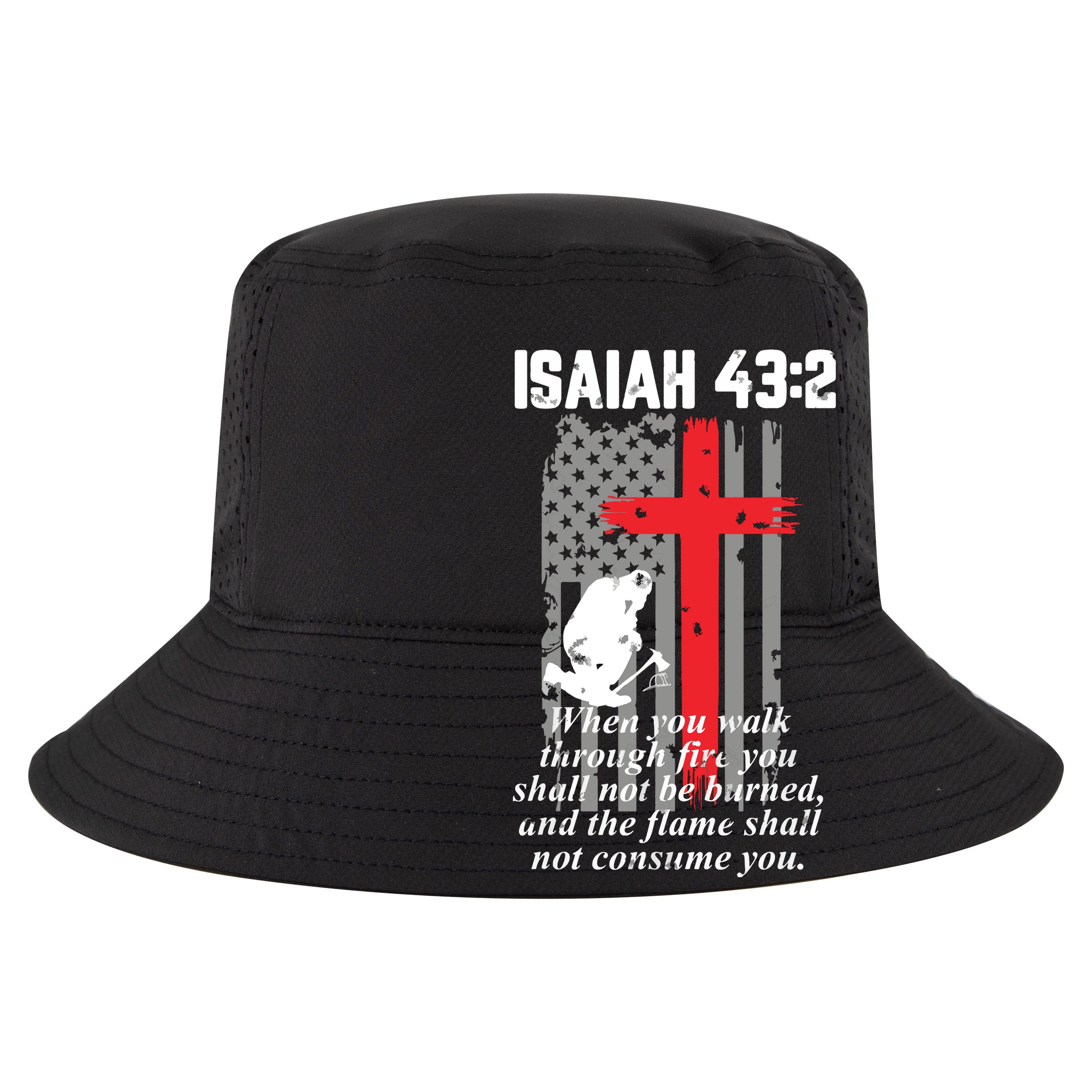 Thin Red Line Firefighter Cross Bible Verse American Flag 15oz Campfire Ceramic Mug