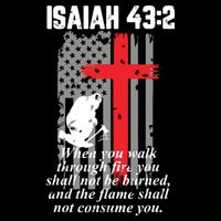 Thin Red Line Firefighter Cross Bible Verse American Flag Zip Tote Bag