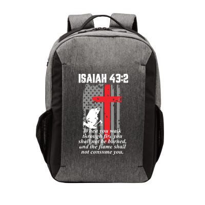 Thin Red Line Firefighter Cross Bible Verse American Flag Vector Backpack