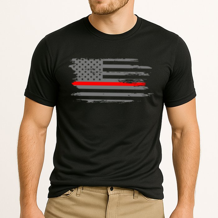 Thin Red Line Fire Fire And Rescue American Flag Gift Cooling Performance Crew T-Shirt